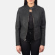 Kelsee Distressed Black Leather Jacket